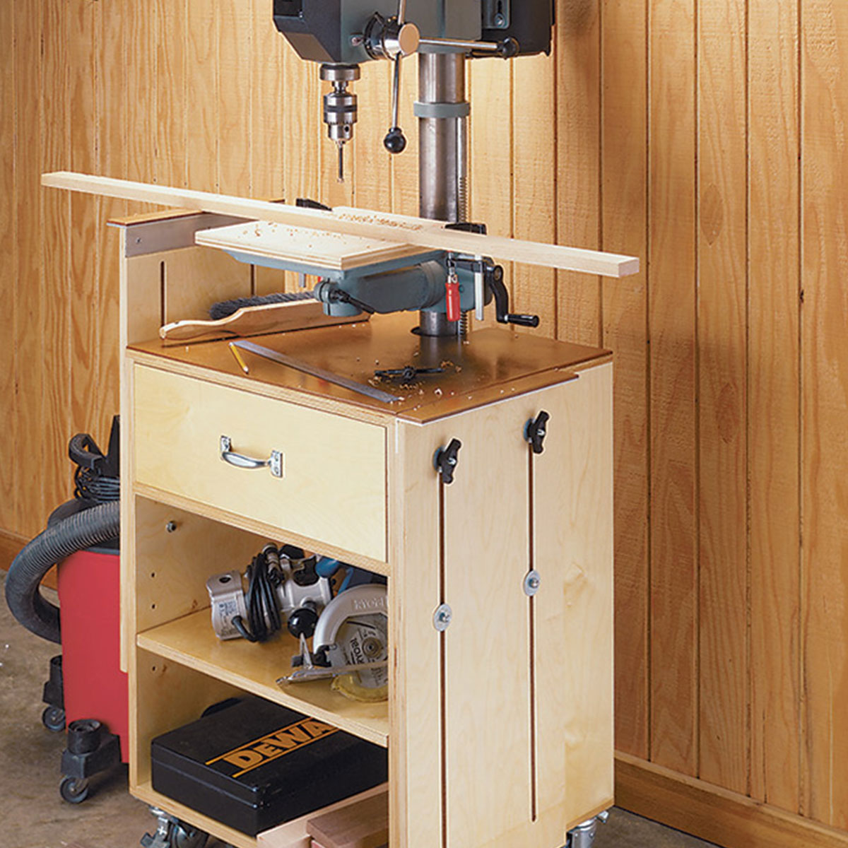 Woodsmith Drill Press Storage Cart Printed Plans