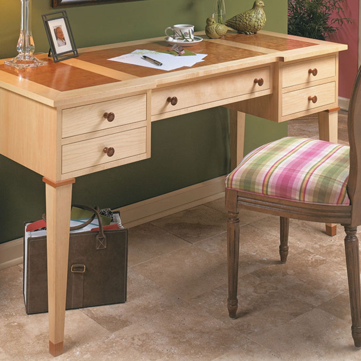 Woodsmith Five-Drawer Desk Standard Plan & Premium Shop Drawings