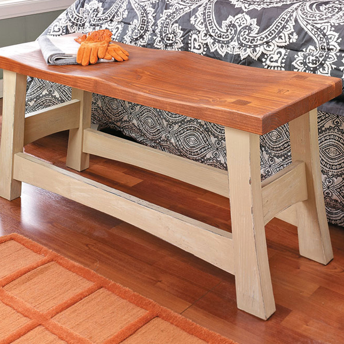 Woodsmith Classic Entry Bench Standard Plan & Premium Shop Drawings