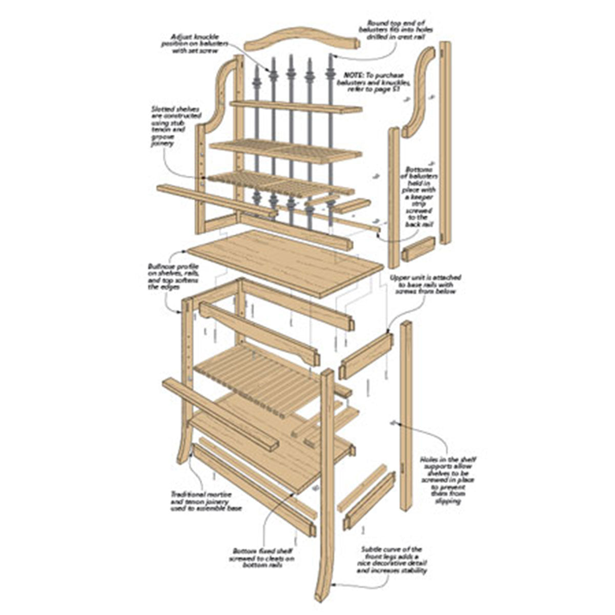 Woodsmith Traditional Baker's Rack Plan
