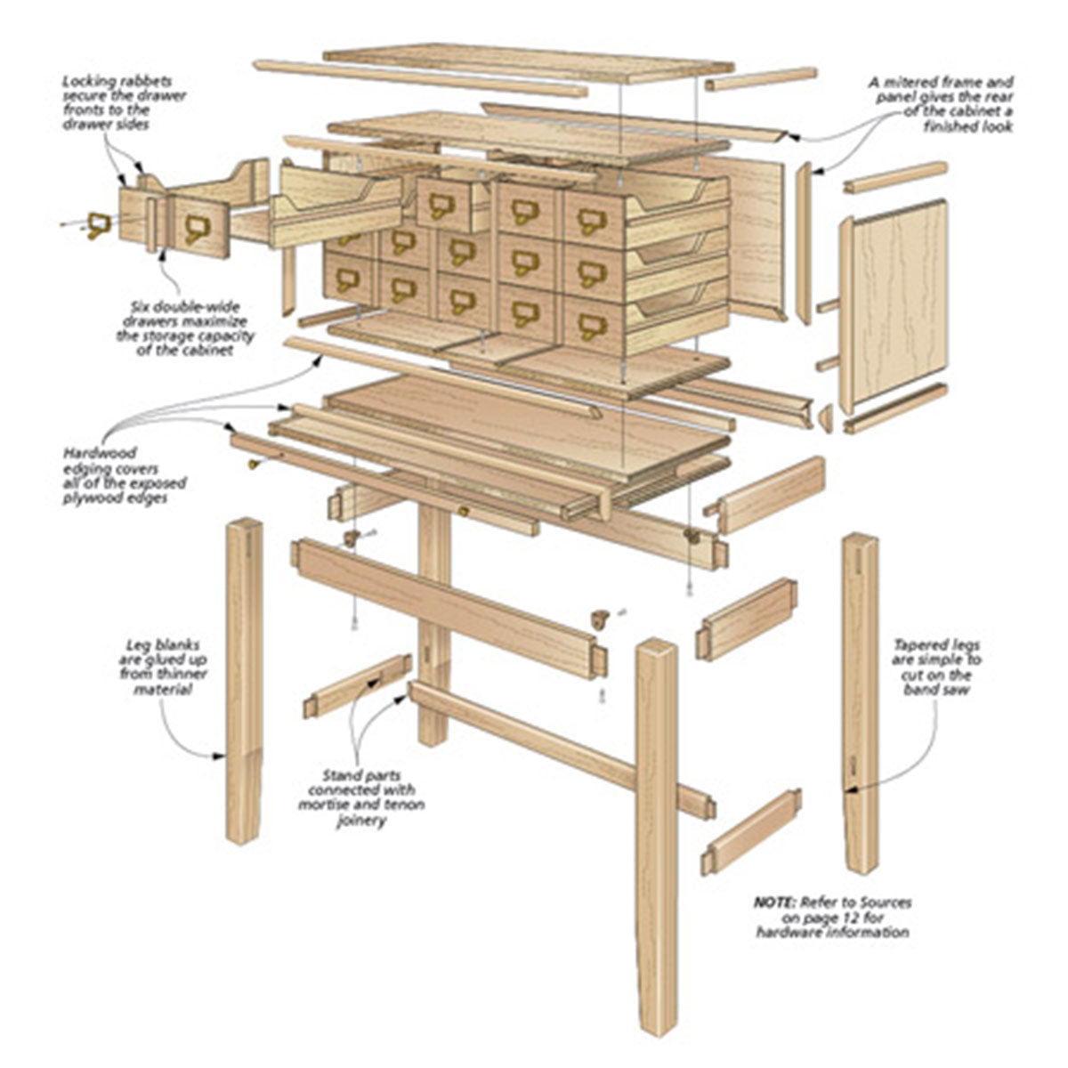 Woodsmith Card Catalog Cabinet Standard Plan & Premium Shop Drawings
