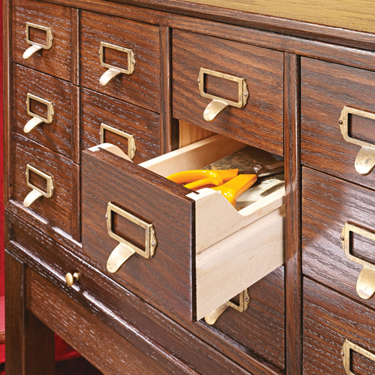 Woodsmith Card Catalog Cabinet Standard Plan & Premium Shop Drawings
