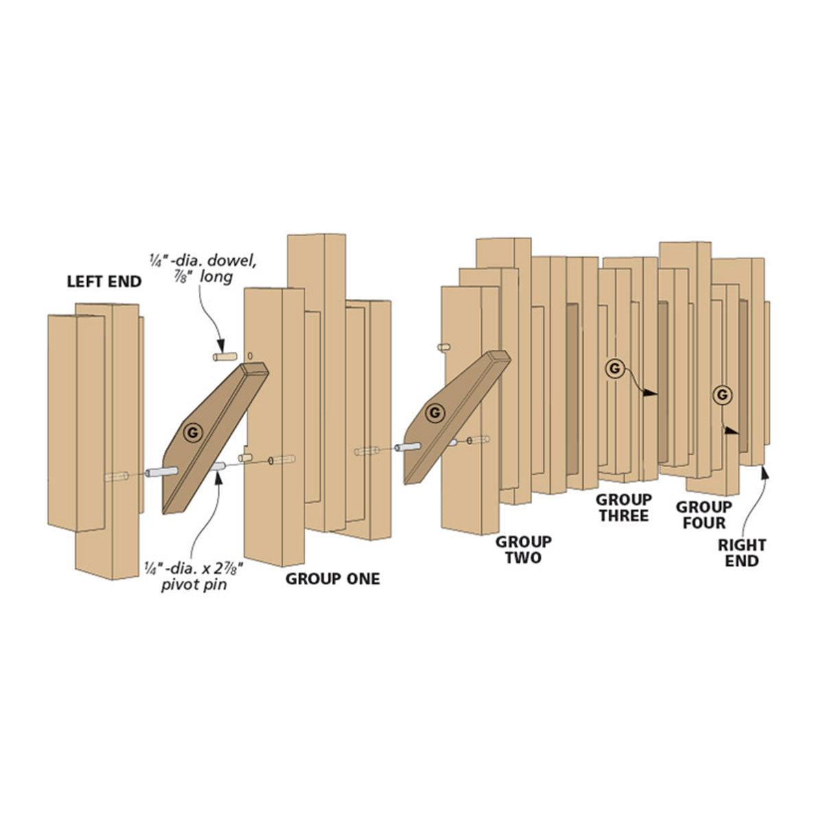 Woodsmith Flip-Down Coat Rack Standard Plan & Premium Shop Drawings
