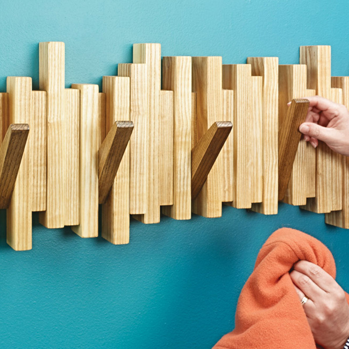 Woodsmith Flip-Down Coat Rack Standard Plan & Premium Shop Drawings