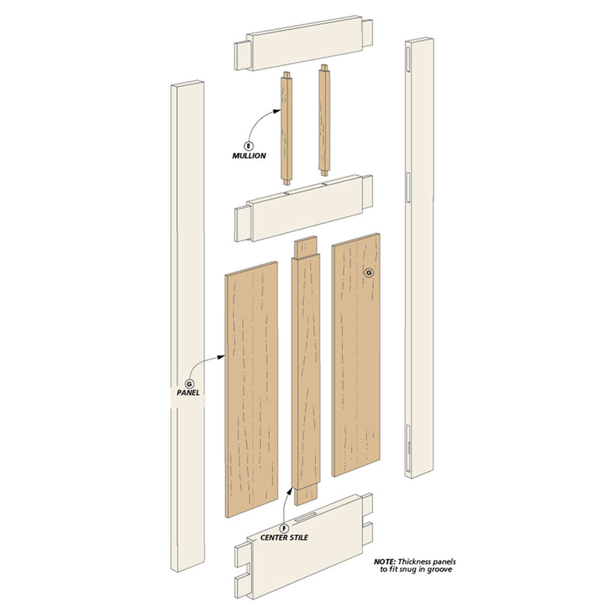 Woodsmith Craftsman Entry Door Standard Plan & Premium Shop Drawings